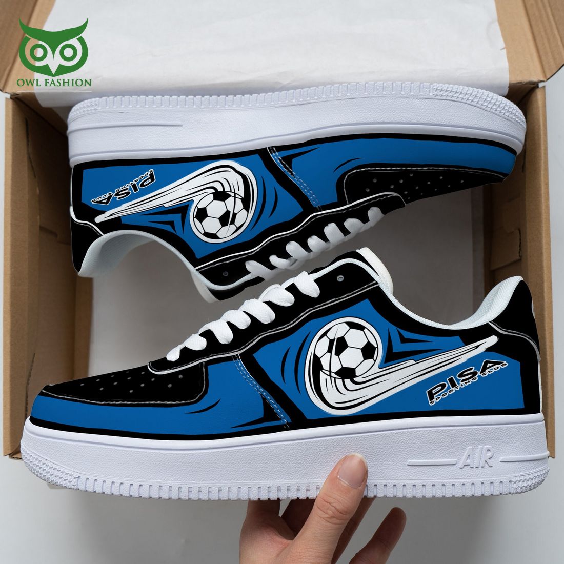 AC Pisa 1909 Serie A NAF Air Force 1 Shoes - Adult & Kids T-Shirts, Sweatshirts & Hoodies apparel design preview 1