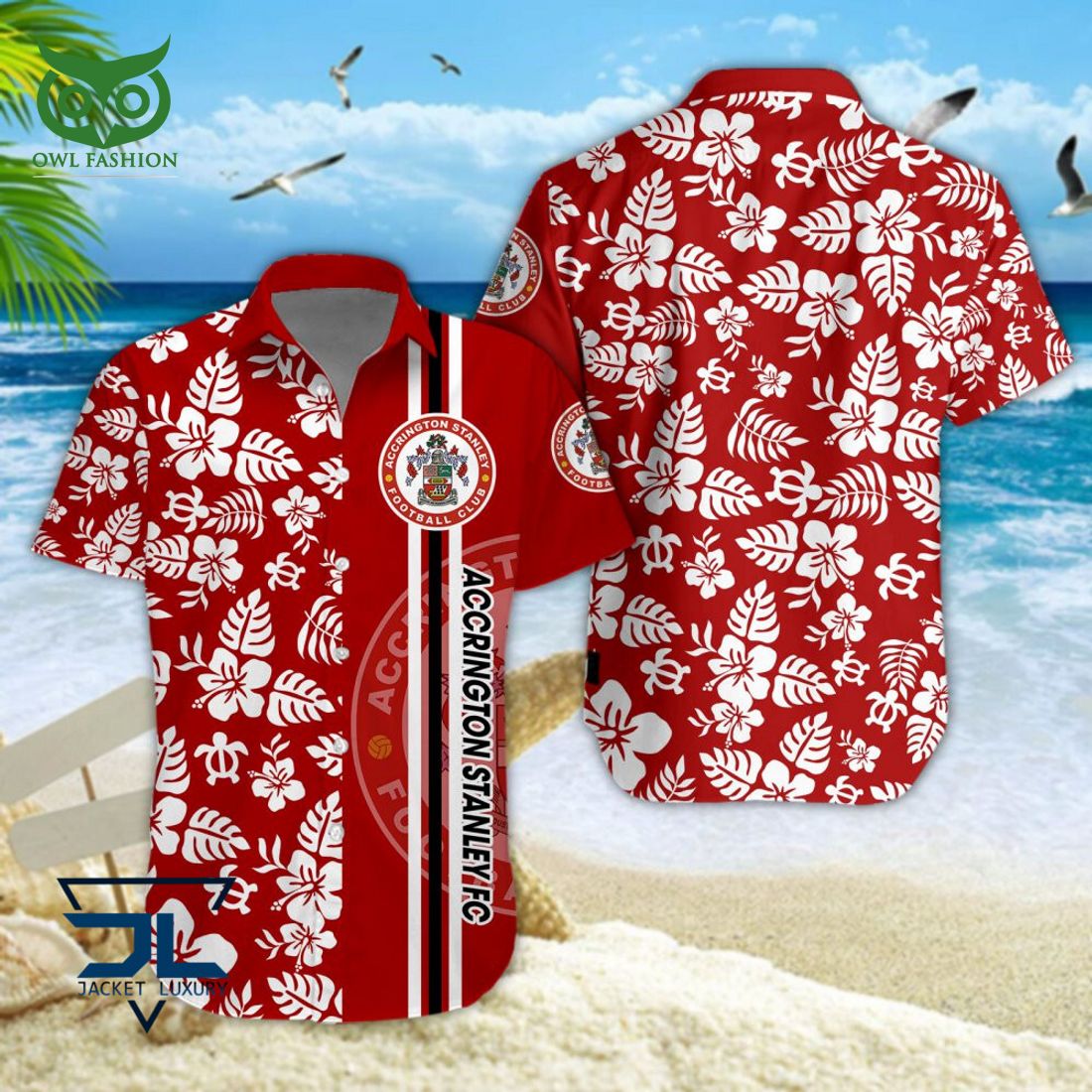 Accrington Stanley EFL Championship Hawaiian - Adult & Kids T-Shirts, Sweatshirts & Hoodies apparel design preview 1