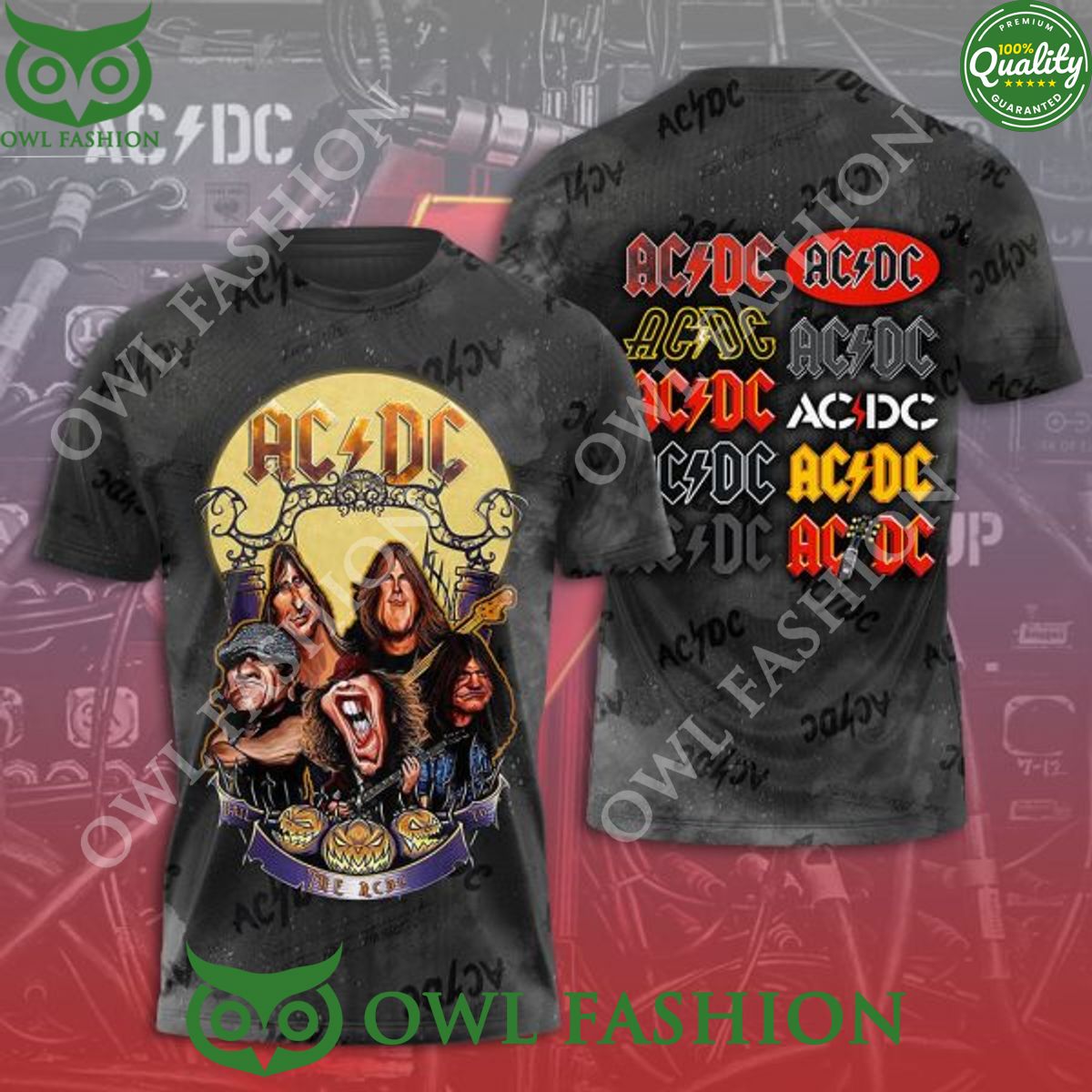 ACDC halloween Cartoon art 3d - Adult & Kids T-Shirts, Sweatshirts & Hoodies apparel design preview 1