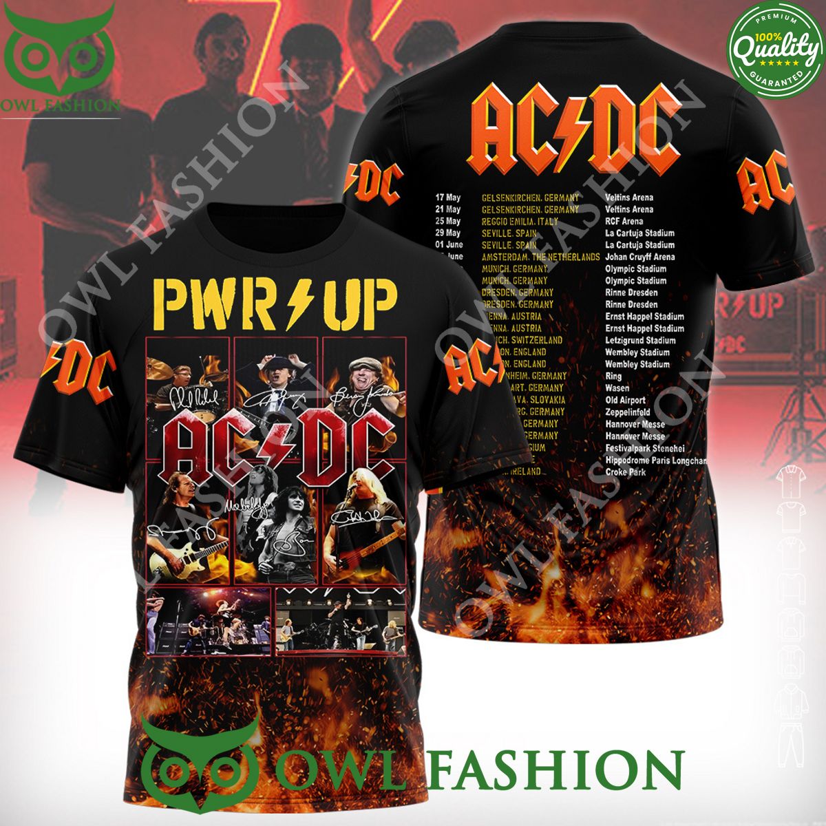 ACDC Power Up Album Tour 3D - Adult & Kids T-Shirts, Sweatshirts & Hoodies apparel design preview 1