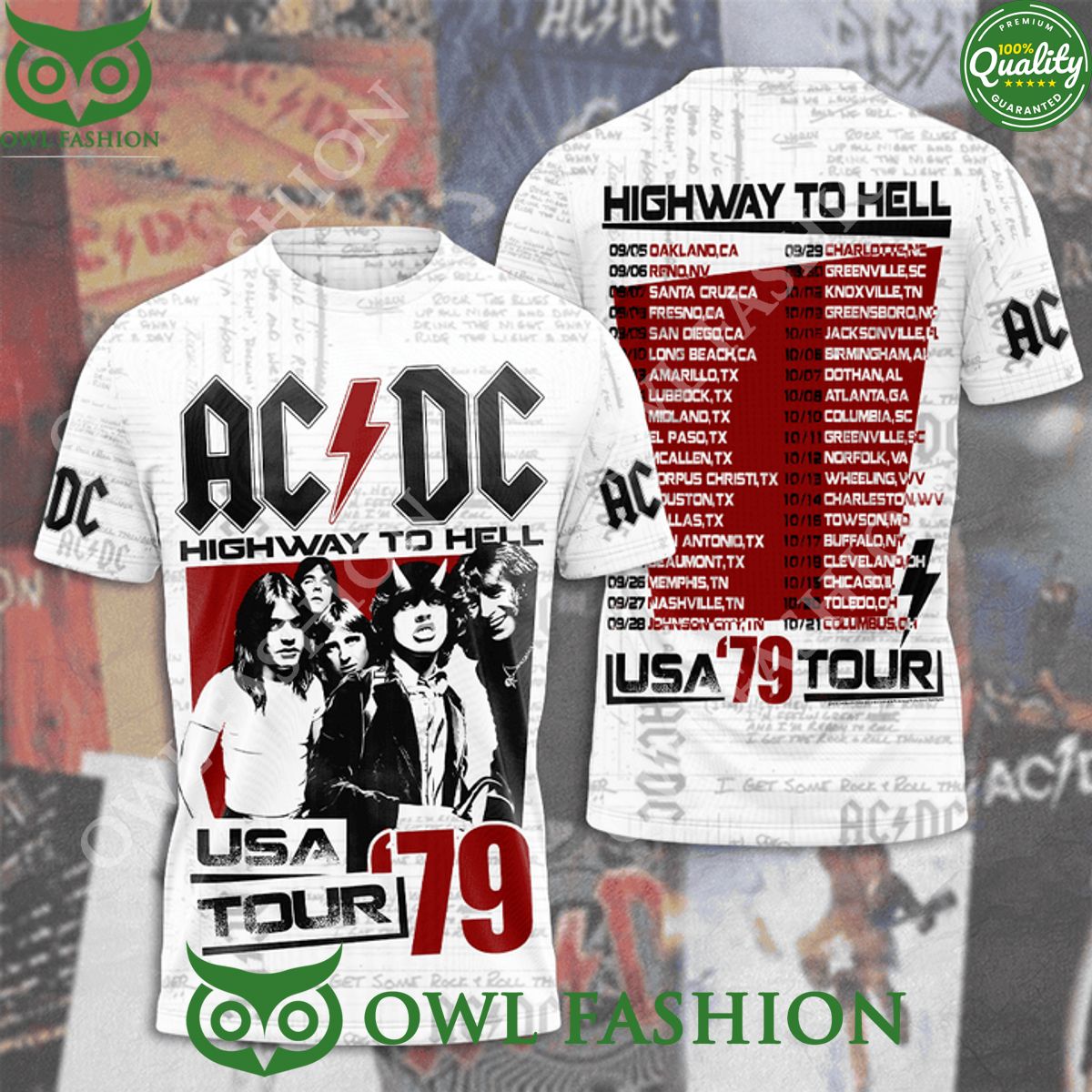 ACDC Rock Band highway to hell USA tour 79 - Adult & Kids T-Shirts, Sweatshirts & Hoodies apparel design preview 1