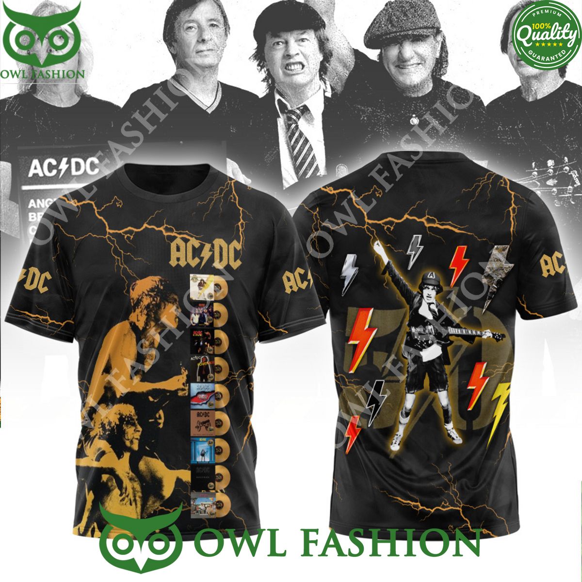 ACDC Thunderstorm Black 3D - Adult & Kids T-Shirts, Sweatshirts & Hoodies apparel design preview 1