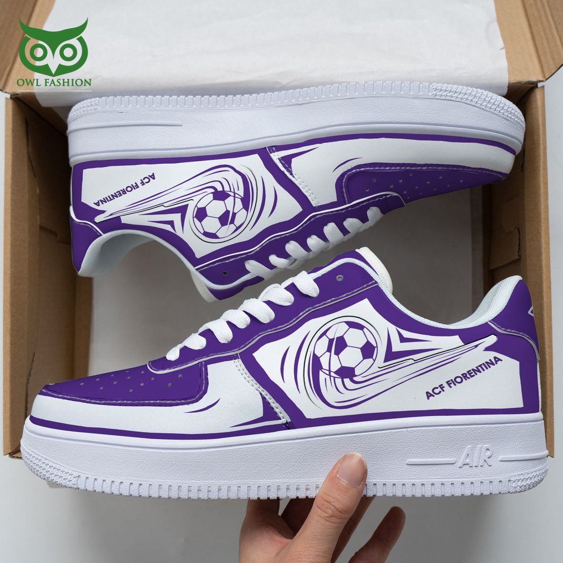 ACF Fiorentina Serie A NAF Air Force 1 Shoes - Adult & Kids T-Shirts, Sweatshirts & Hoodies apparel design preview 1