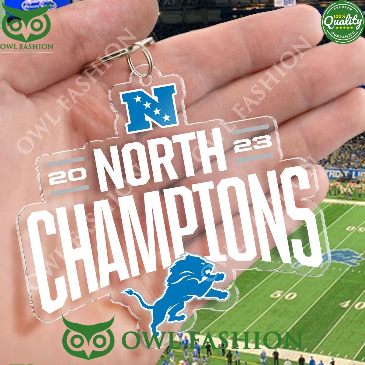 Acrylic keychain 2023 NFC North Champions Detroit - Adult & Kids T-Shirts, Sweatshirts & Hoodies apparel design preview 1