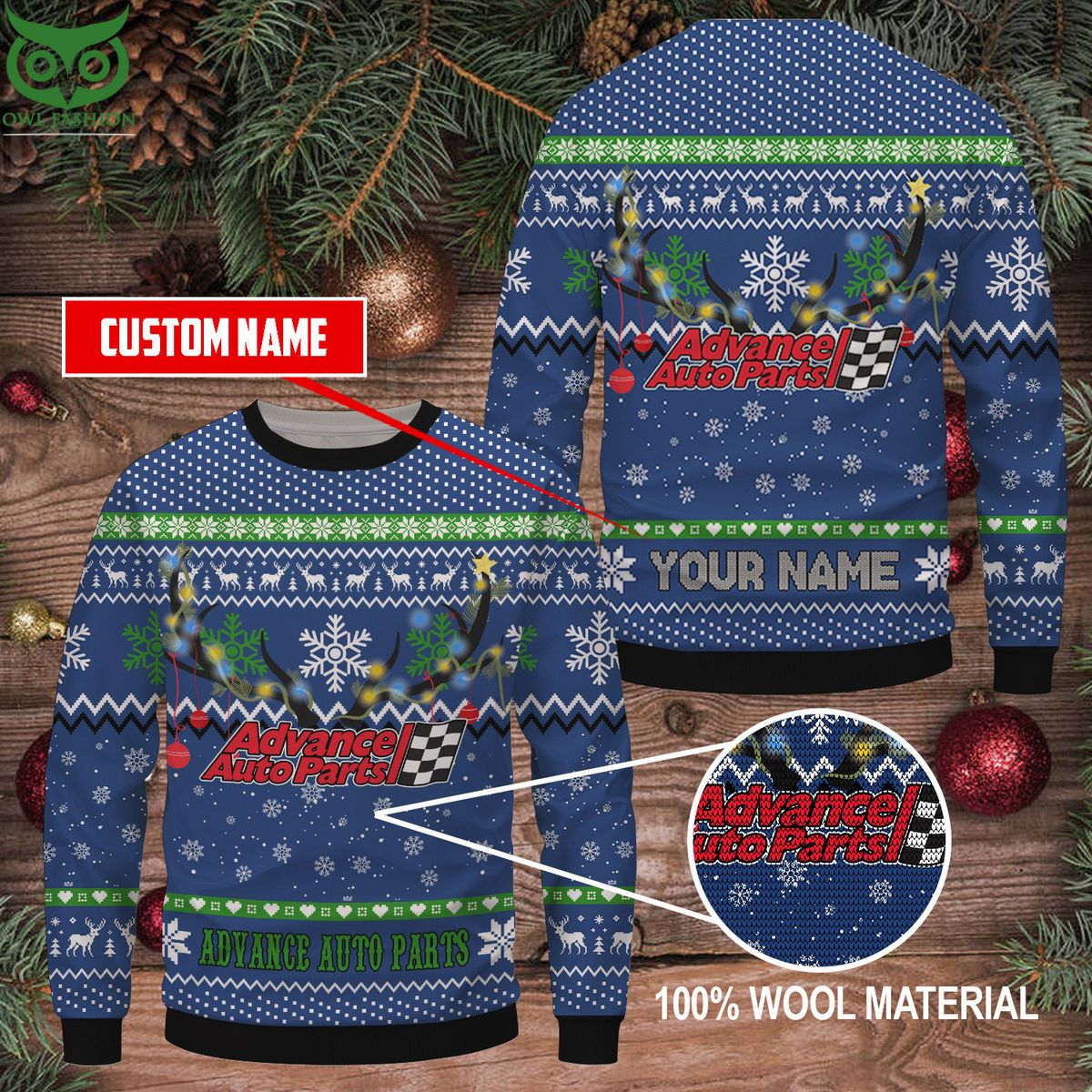 Advance auto parts Custom Name Ugly Sweater - Adult & Kids T-Shirts, Sweatshirts & Hoodies apparel design preview 1