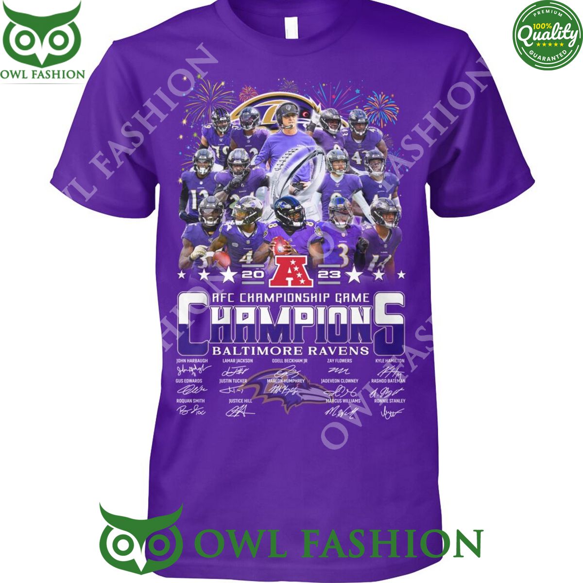 AFC Championship Game Baltimore Ravens Team signature - Adult & Kids T-Shirts, Sweatshirts & Hoodies apparel design preview 1