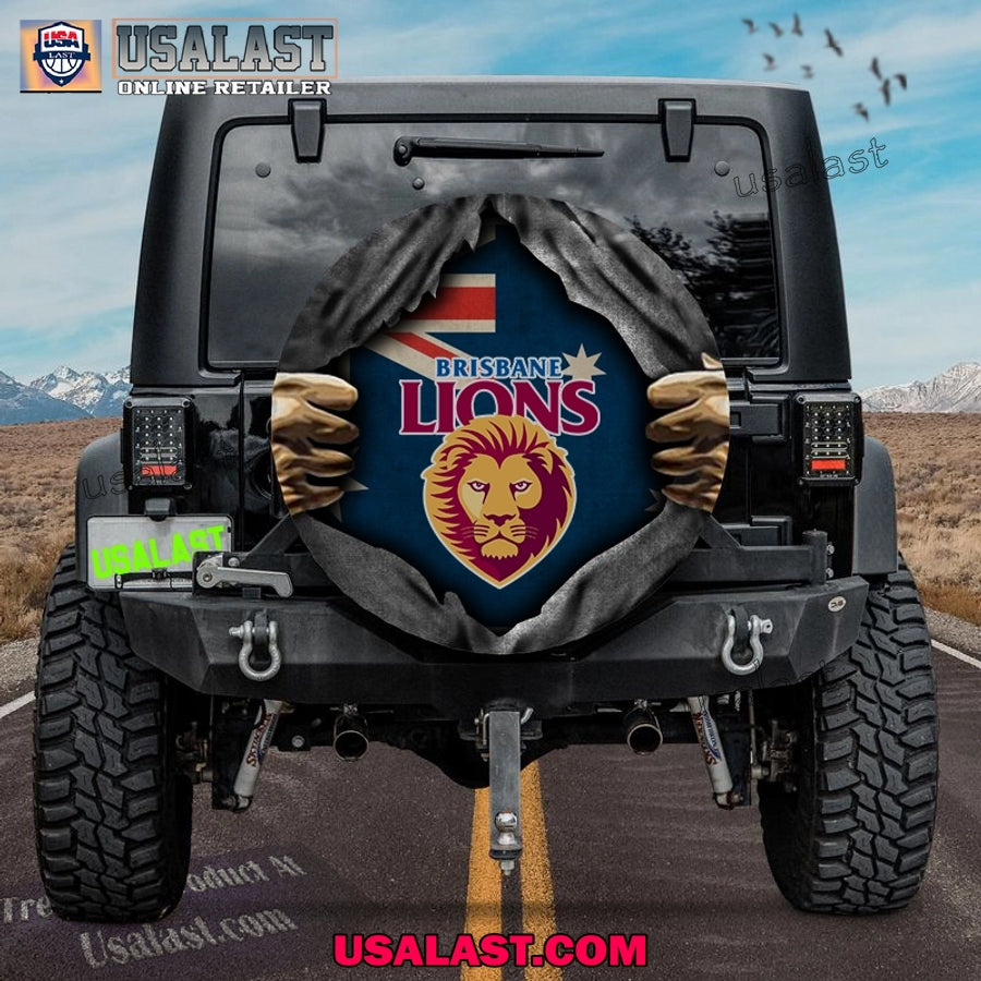 AFL Brisbane Lions Australia Flag Spare Tire Cover - Adult & Kids T-Shirts, Sweatshirts & Hoodies apparel design preview 1