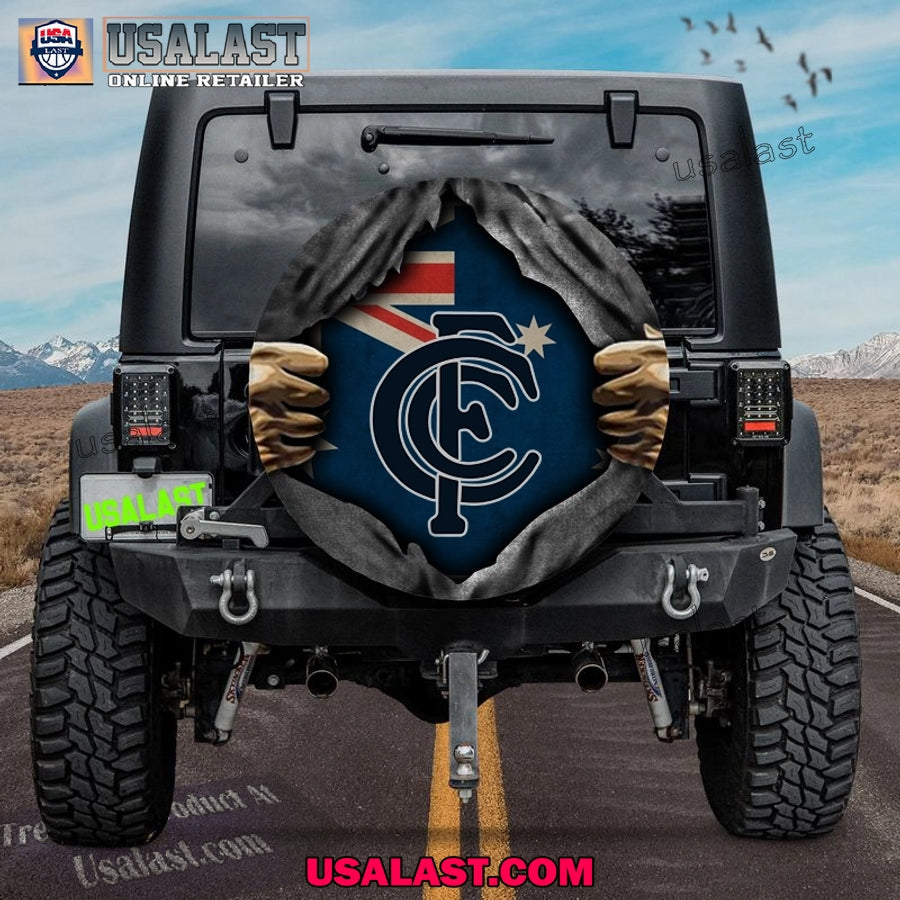 AFL Carlton FC Australia Flag Spare Tire Cover - Adult & Kids T-Shirts, Sweatshirts & Hoodies apparel design preview 1
