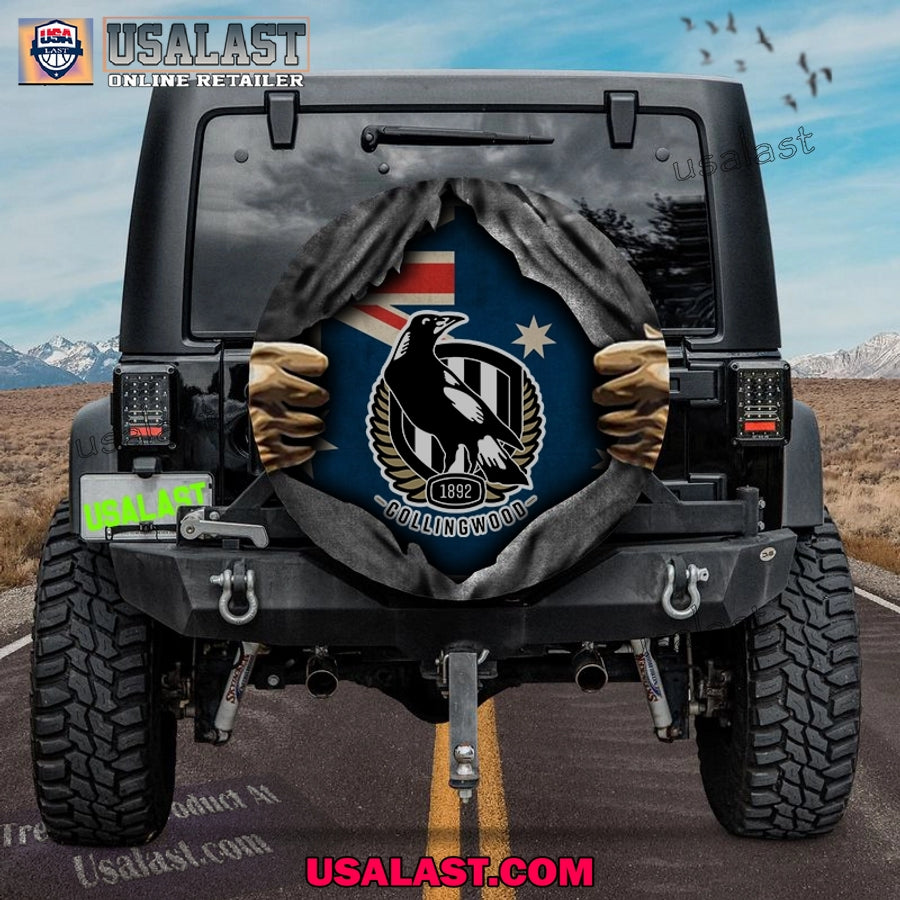 AFL Collingwood FC Australia Flag Spare Tire Cover - Adult & Kids T-Shirts, Sweatshirts & Hoodies apparel design preview 1