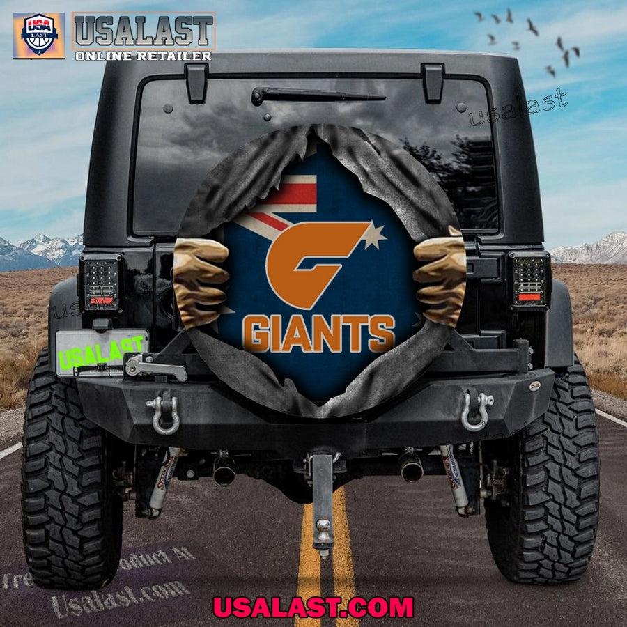 AFL GWS GIANTS FC Australia Flag Spare Tire Cover - Adult & Kids T-Shirts, Sweatshirts & Hoodies apparel design preview 1