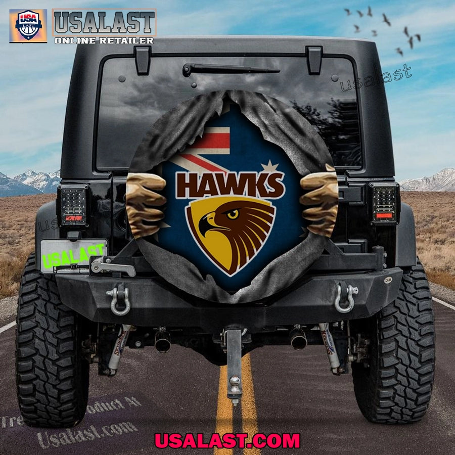 AFL Hawthorn FC Australia Flag Spare Tire Cover - Adult & Kids T-Shirts, Sweatshirts & Hoodies apparel design preview 1
