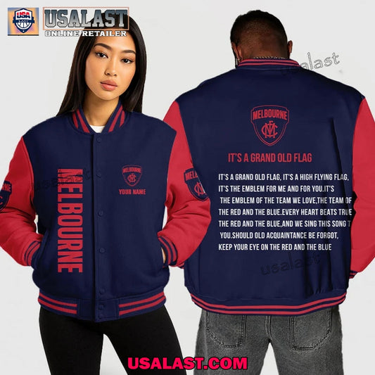 AFL Melbourne Baseball Jacket It's A Grand Old Flag - Adult & Kids T-Shirts, Sweatshirts & Hoodies apparel design preview 1