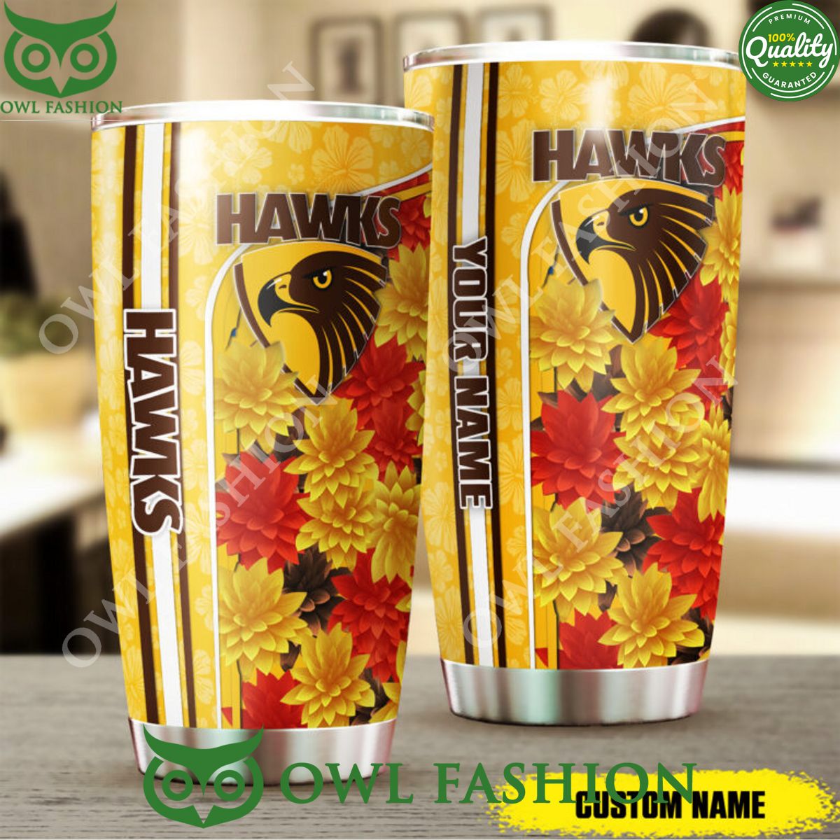 AFL Personalized Hawthorn Hawks Tumbler - Adult & Kids T-Shirts, Sweatshirts & Hoodies apparel design preview 1