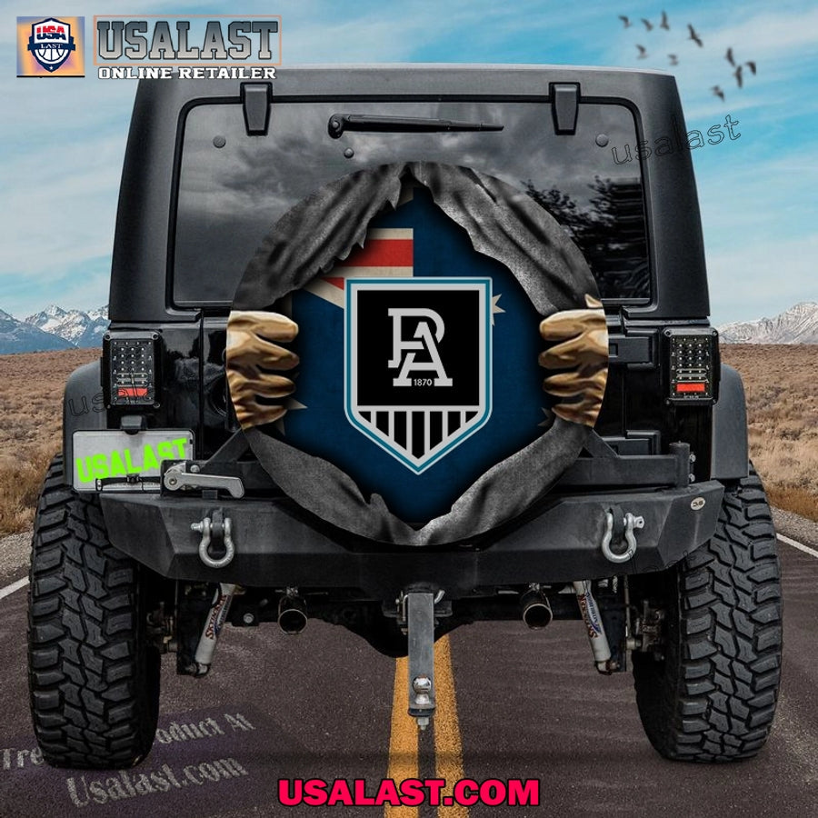 AFL Port Adelaide FC Australia Flag Spare Tire Cover - Adult & Kids T-Shirts, Sweatshirts & Hoodies apparel design preview 1