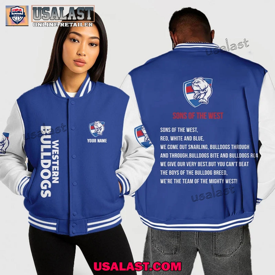 AFL Western Bulldogs Baseball Jacket Sons Of The West - Adult & Kids T-Shirts, Sweatshirts & Hoodies apparel design preview 1