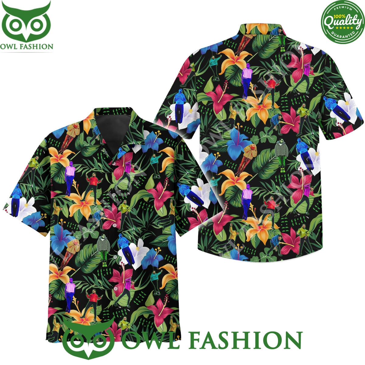 Chris Brown American Singer Floral Albums Hawaiian - Adult & Kids T-Shirts, Sweatshirts & Hoodies apparel design preview 1