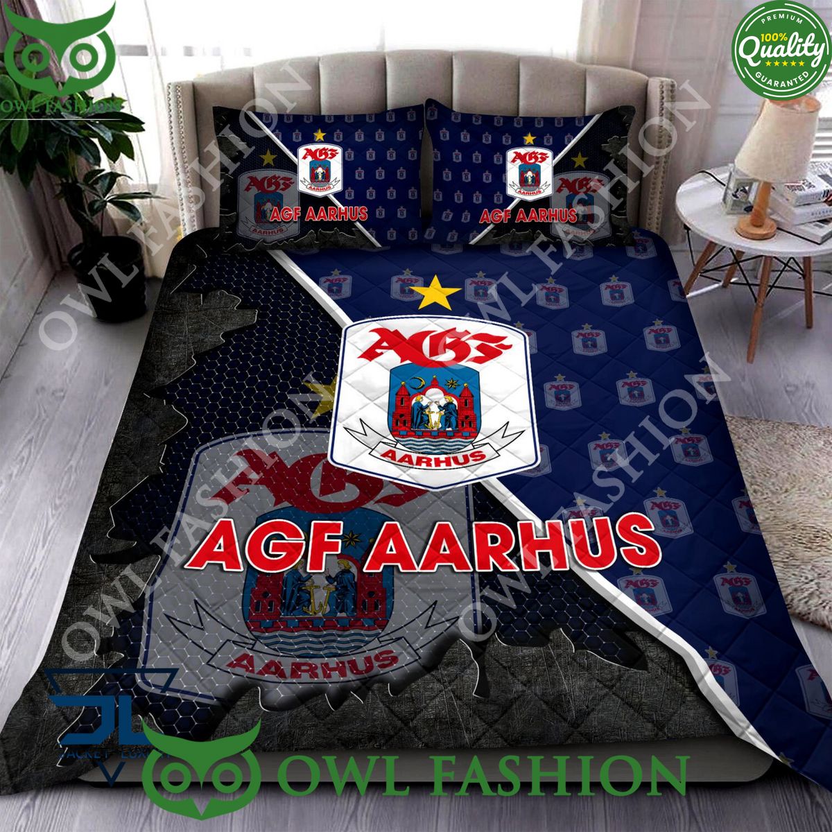 AGF Fodbold Superliga Quilt Broken Bedding Set - Adult & Kids T-Shirts, Sweatshirts & Hoodies apparel design preview 1