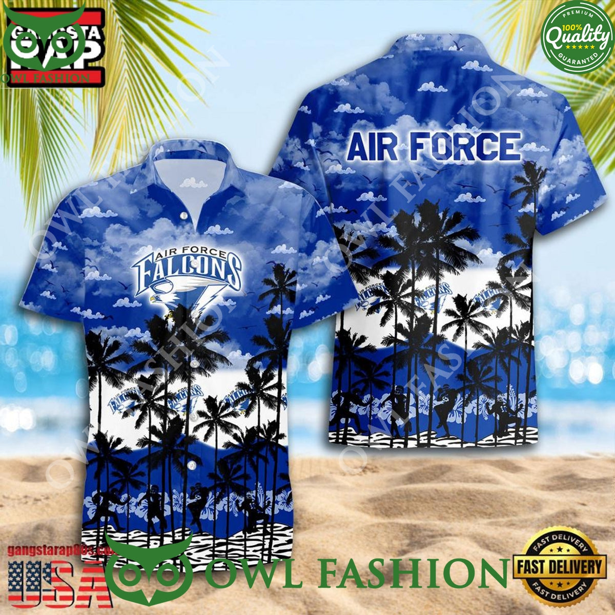 Air Force Falcons Style Hot Summer Aloha Hawaiian - Adult & Kids T-Shirts, Sweatshirts & Hoodies apparel design preview 1