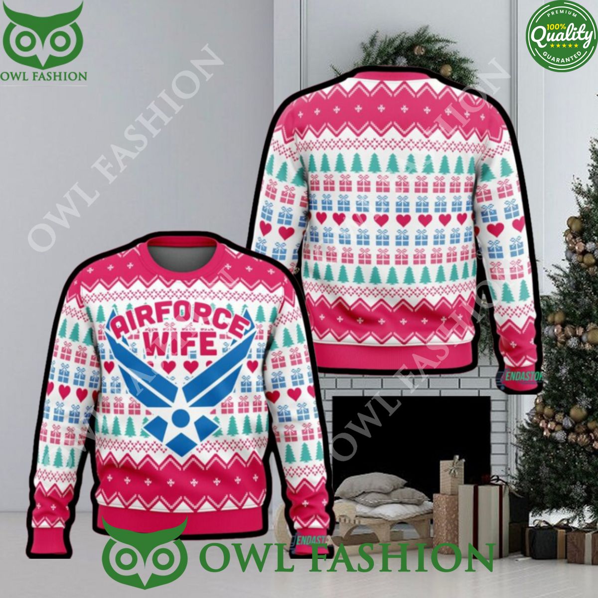 Air Force Wife Christmas Ugly Sweater - Adult & Kids T-Shirts, Sweatshirts & Hoodies apparel design preview 1
