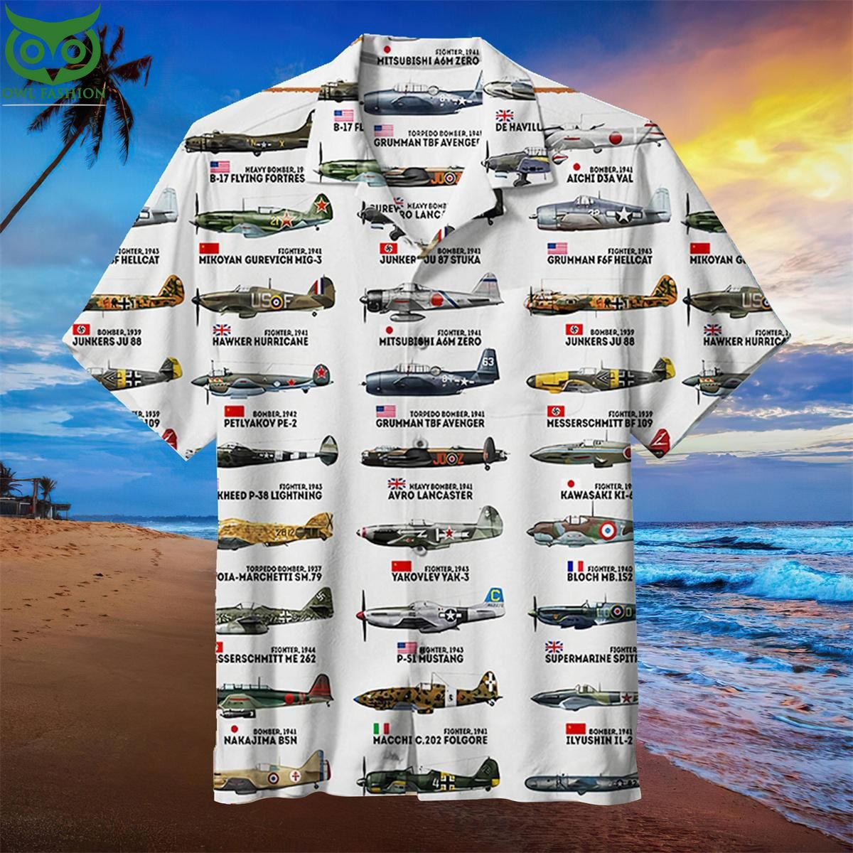Aircraft Collection Unisex Hawaiian - Adult & Kids T-Shirts, Sweatshirts & Hoodies apparel design preview 1