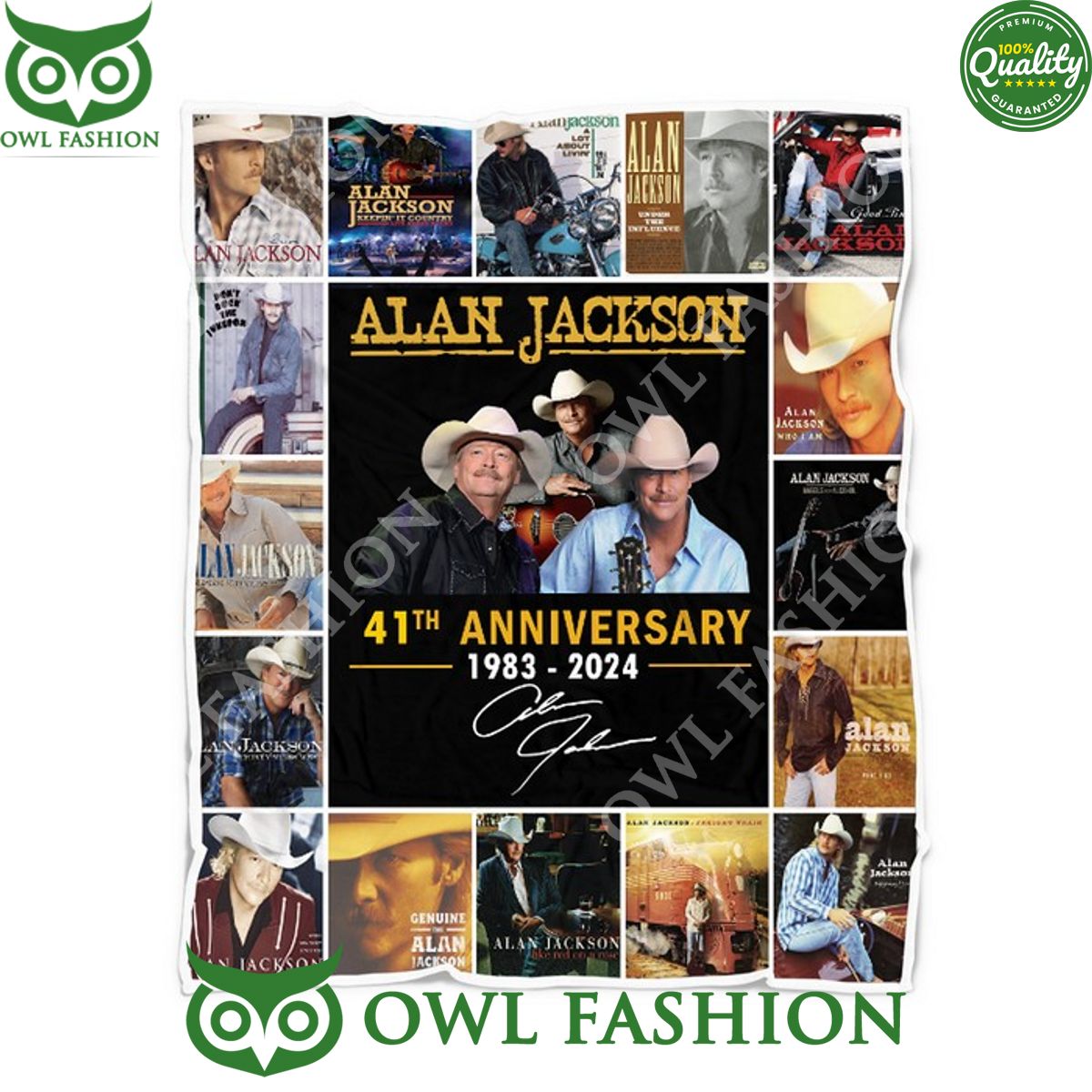 Alan Jackson King of Country 41th Anniversary 1983 - Adult & Kids T-Shirts, Sweatshirts & Hoodies apparel design preview 1