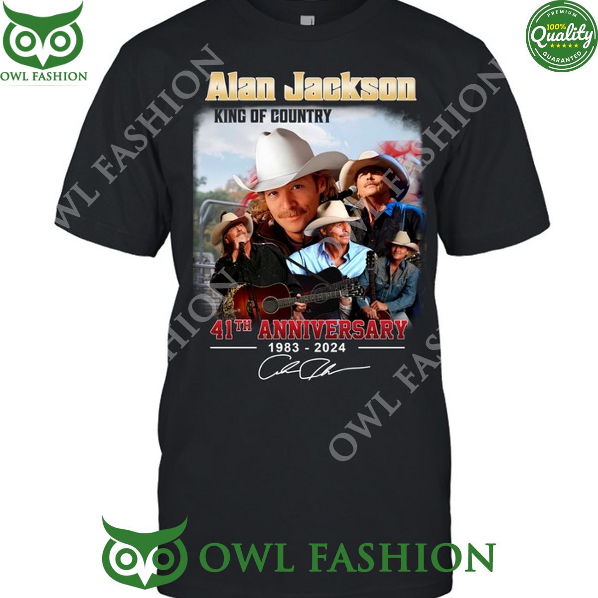 Alan Jackson King of Country 41th Anniversary 1983 - Adult & Kids T-Shirts, Sweatshirts & Hoodies apparel design preview 1