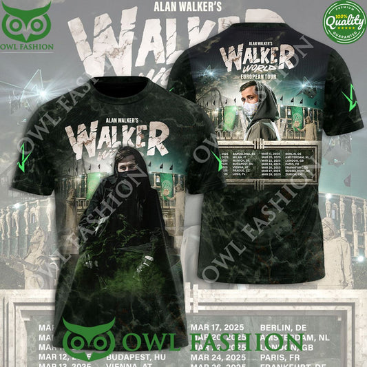 Alan Walker World European Tour 2024 2025 3D - Adult & Kids T-Shirts, Sweatshirts & Hoodies apparel design preview 1
