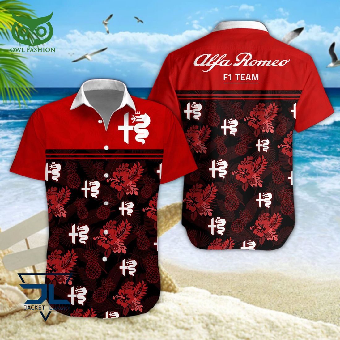 Alfa Romeo F1 Team New Hawaiian - Adult & Kids T-Shirts, Sweatshirts & Hoodies apparel design preview 1