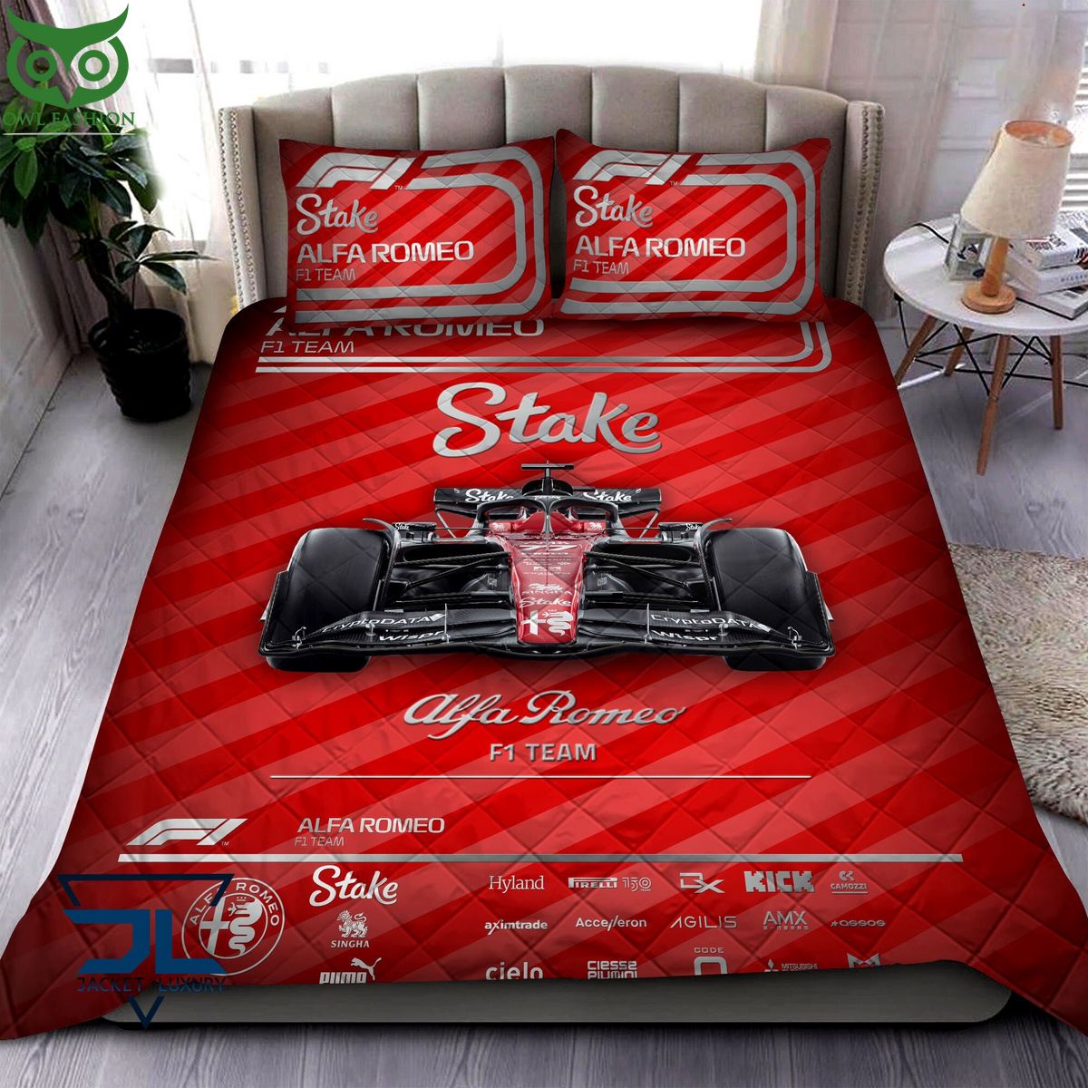 Alfa Romeo F1 Team Quilt Bedding Set - Adult & Kids T-Shirts, Sweatshirts & Hoodies apparel design preview 1
