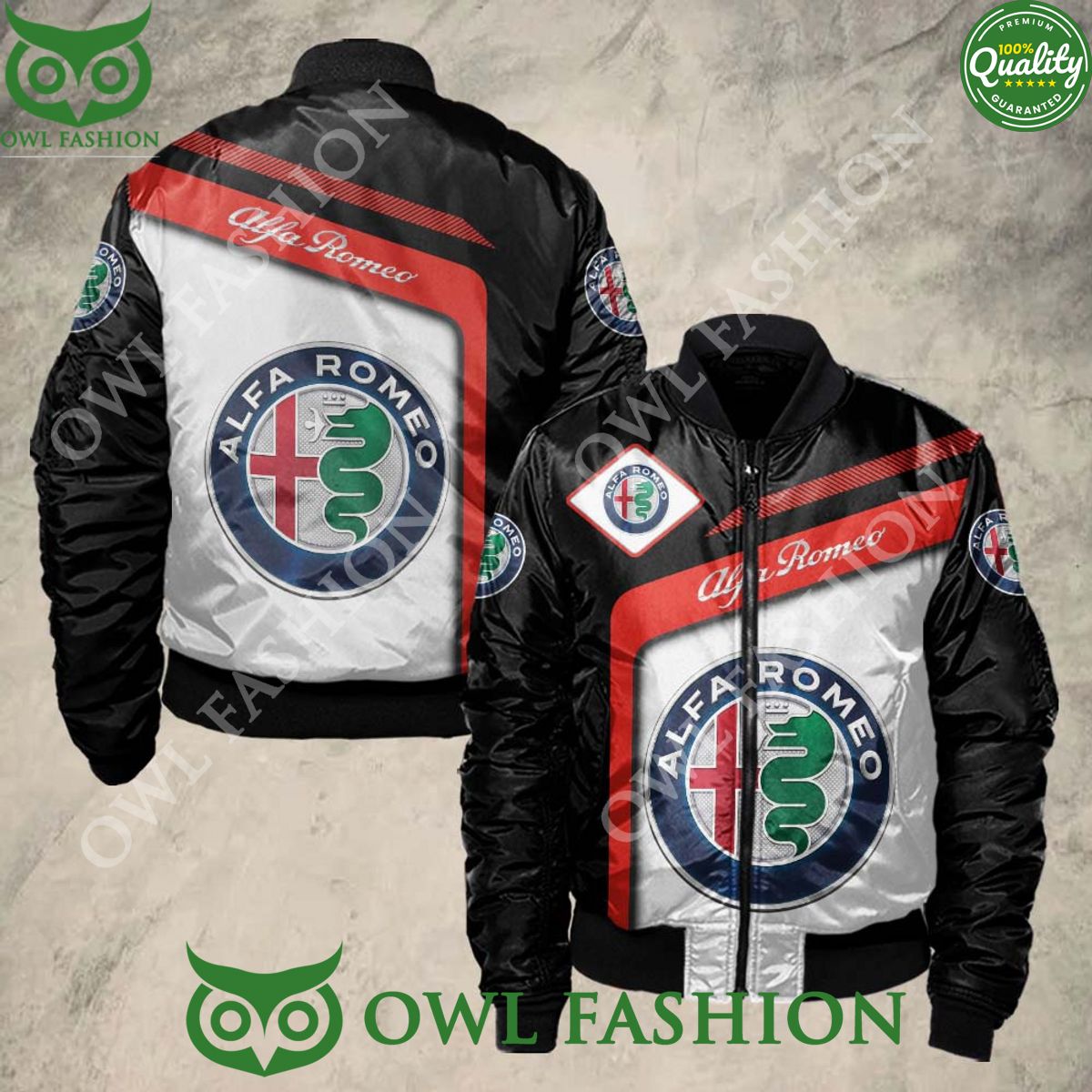Alfa Romeo Sport 3D Bomber Jacket - Adult & Kids T-Shirts, Sweatshirts & Hoodies apparel design preview 1