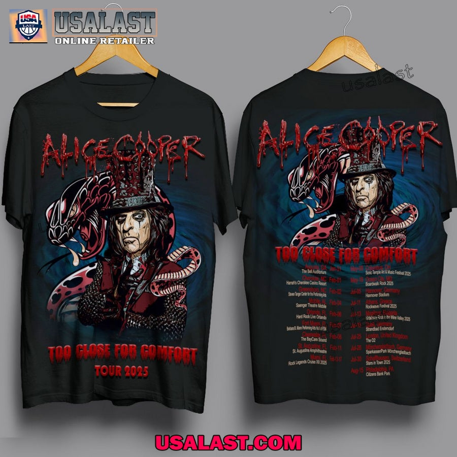 Alice Cooper Too Close For Comfort Tour 2025 3D - Adult & Kids T-Shirts, Sweatshirts & Hoodies apparel design preview 1