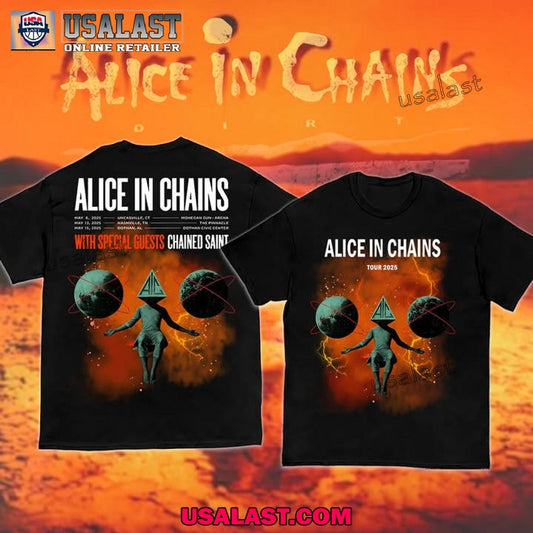 Alice In Chains With Special Guests Chained Saint - Adult & Kids T-Shirts, Sweatshirts & Hoodies apparel design preview 1