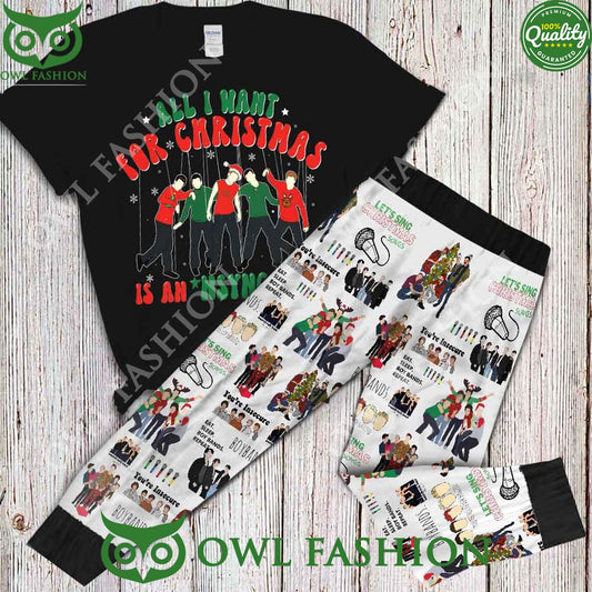 All I Want For Christmas an Nsync Tour Pajamas Set - Adult & Kids T-Shirts, Sweatshirts & Hoodies apparel design preview 1