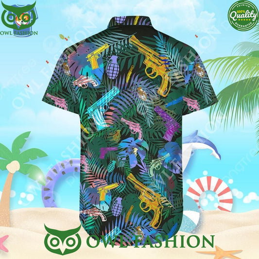 Aloha Colorful Short Gun Tropical Pattern Sumer - Adult & Kids T-Shirts, Sweatshirts & Hoodies apparel design preview 1