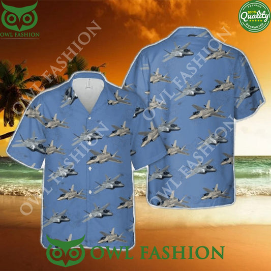 Aloha Summer US Navy F 35 Lightning II Hawaiian - Adult & Kids T-Shirts, Sweatshirts & Hoodies apparel design preview 1