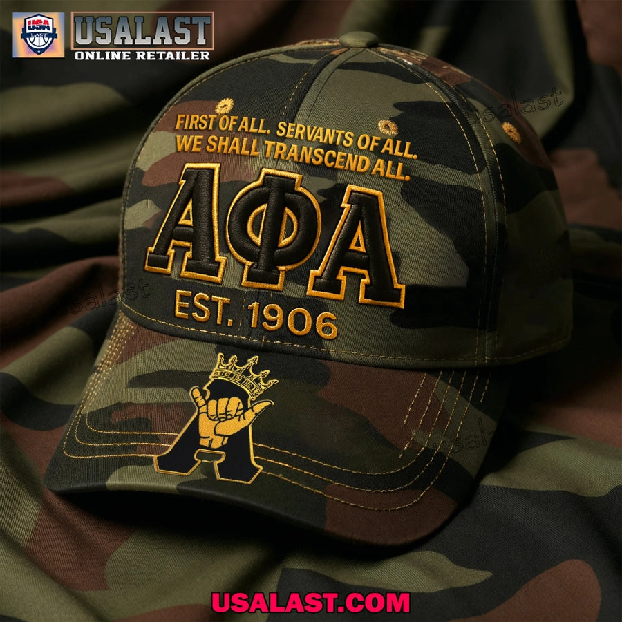 Alpha Phi Fraternity Camouflage Classic Cap - Adult & Kids T-Shirts, Sweatshirts & Hoodies apparel design preview 1