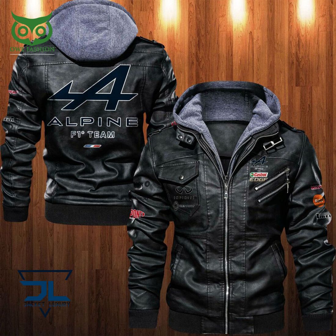 Alpine F1 Team 2D Leather Jacket - Adult & Kids T-Shirts, Sweatshirts & Hoodies apparel design preview 1