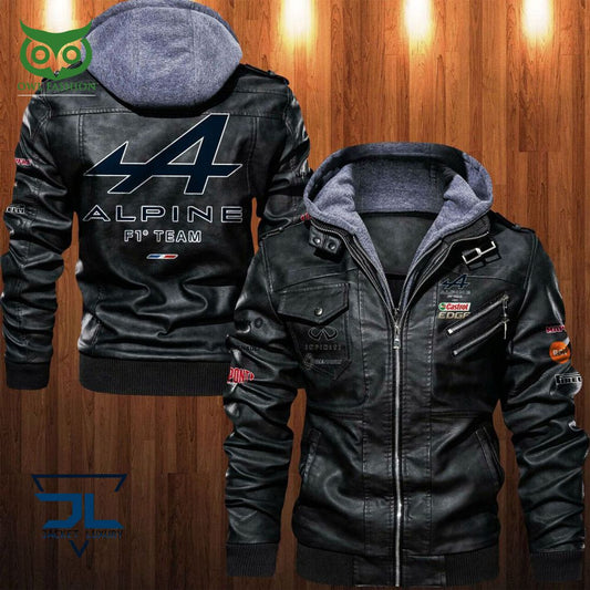 Alpine F1 Team 2D Leather Jacket - Adult & Kids T-Shirts, Sweatshirts & Hoodies apparel design preview 1