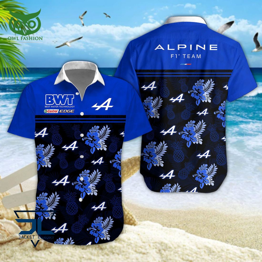Alpine F1 Team New Hawaiian - Adult & Kids T-Shirts, Sweatshirts & Hoodies apparel design preview 1