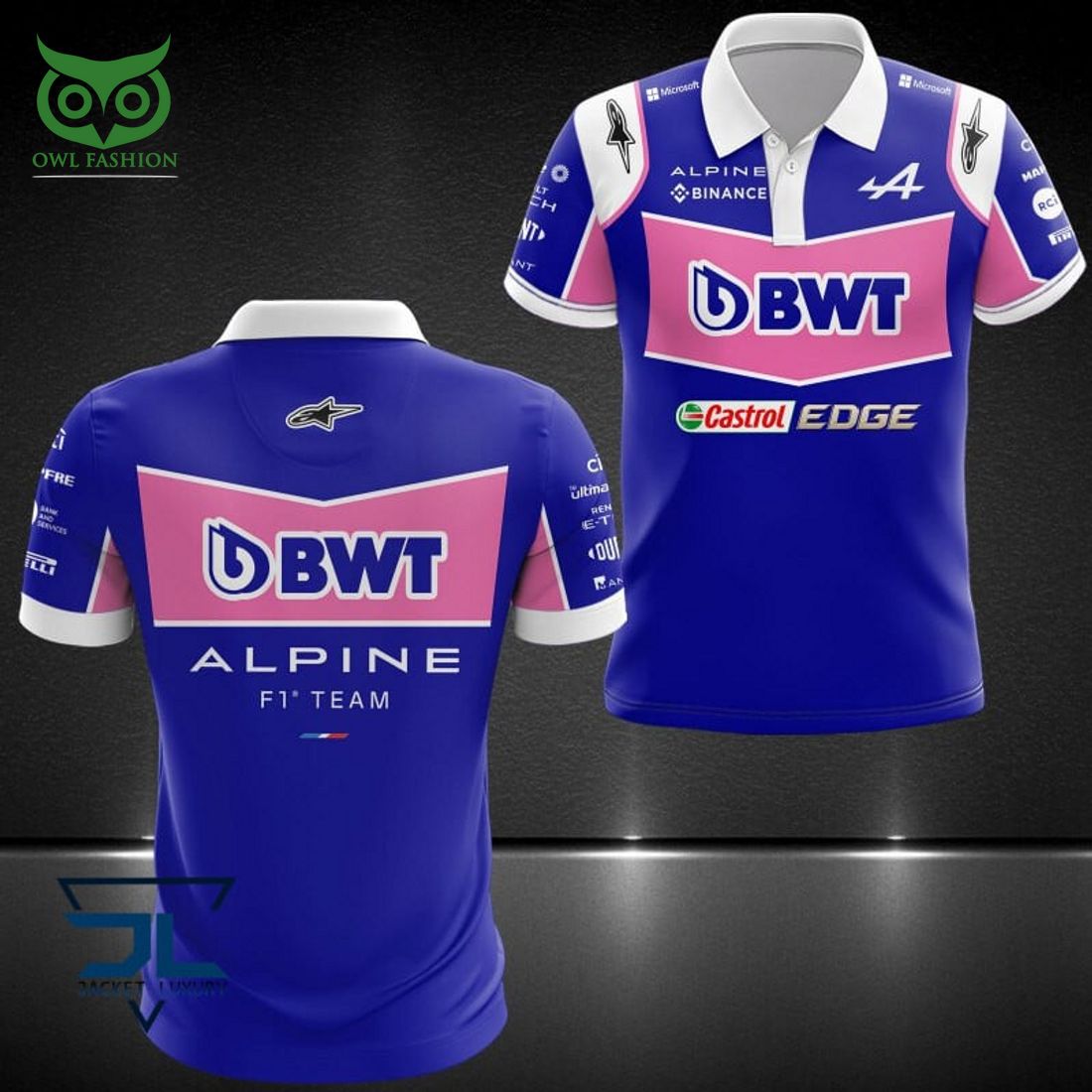 Alpine F1 Team Pink Blue 3D - Adult & Kids T-Shirts, Sweatshirts & Hoodies apparel design preview 1