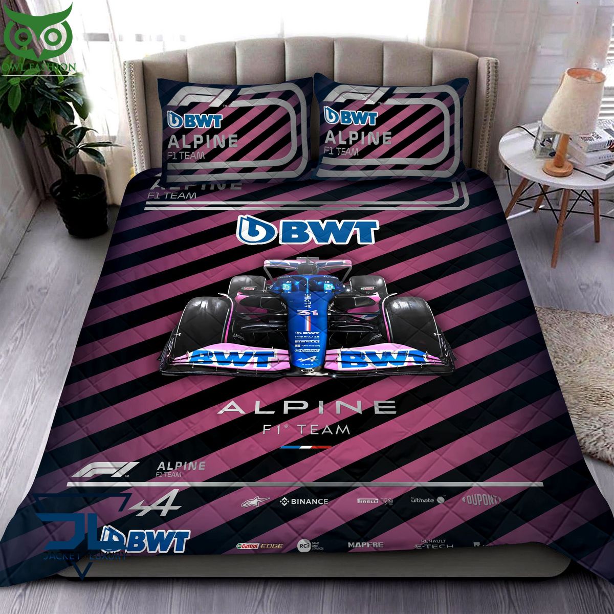 Alpine F1 Team Quilt Bedding Set - Adult & Kids T-Shirts, Sweatshirts & Hoodies apparel design preview 1