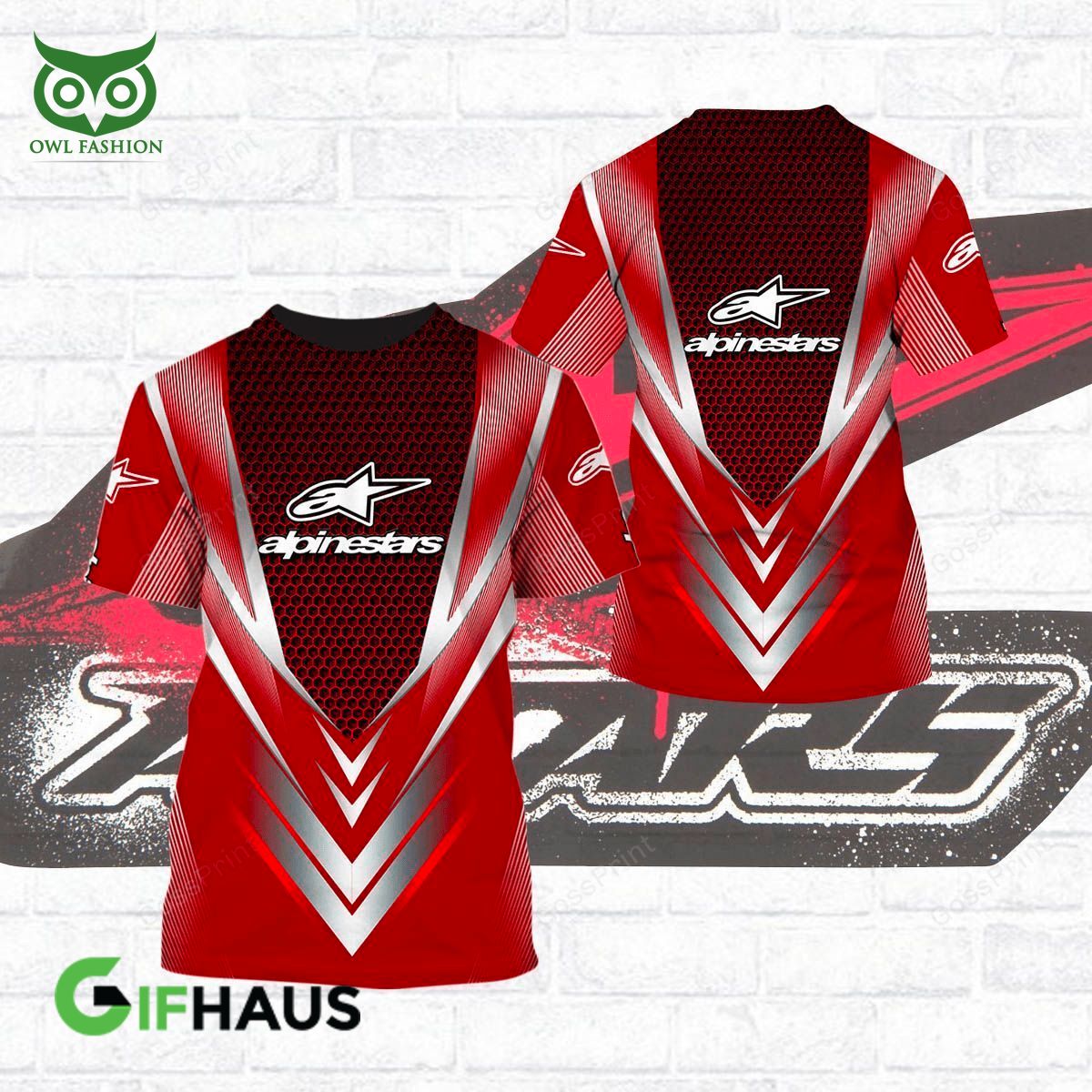 Alpinestars Sport Brand Red Golf 3D - Adult & Kids T-Shirts, Sweatshirts & Hoodies apparel design preview 1