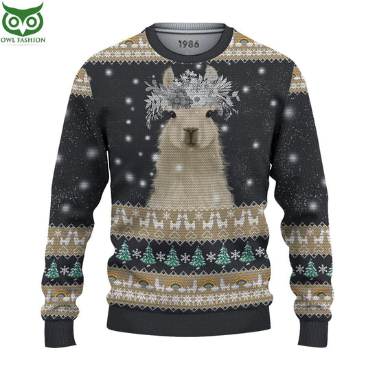 Amazing Llama Christmas Sweater 3D AOP Ugly Jumper - Adult & Kids T-Shirts, Sweatshirts & Hoodies apparel design preview 1