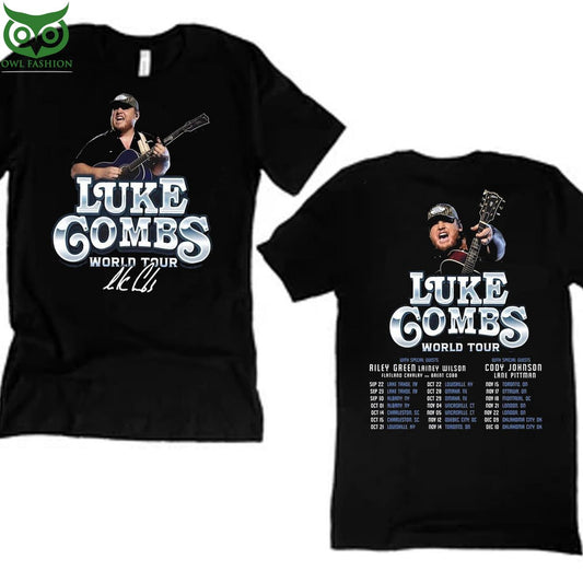American Singer Luke Combs World Tour 2023 Shop Owl - Adult & Kids T-Shirts, Sweatshirts & Hoodies apparel design preview 1