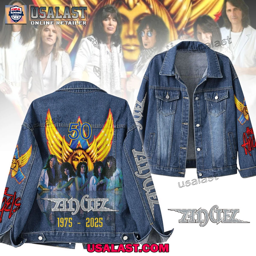 Angel Band 50th Anniversary 1975 2025 Denim Jacket - Adult & Kids T-Shirts, Sweatshirts & Hoodies apparel design preview 1
