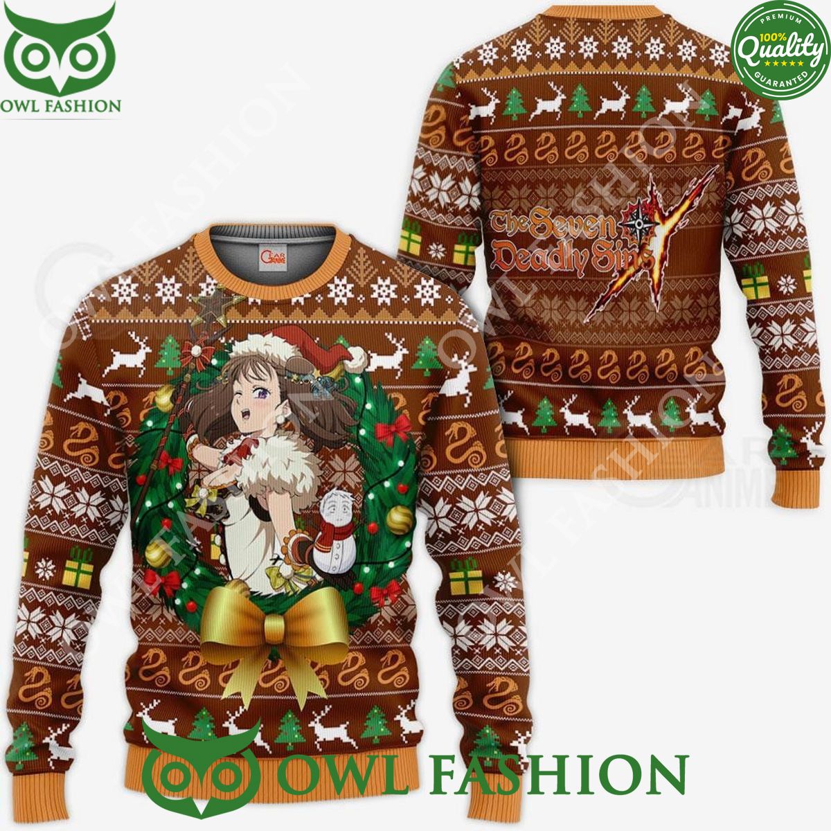 Anime Lady Diane Ugly Christmas Sweater Xmas Gift - Adult & Kids T-Shirts, Sweatshirts & Hoodies apparel design preview 1