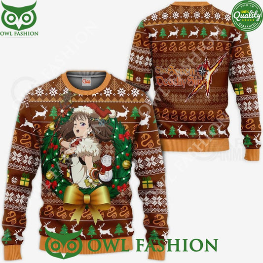 Anime Lady Diane Ugly Christmas Sweater Xmas Gift - Adult & Kids T-Shirts, Sweatshirts & Hoodies apparel design preview 1