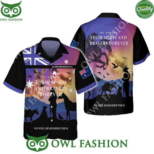 Anzac We Honour Their Spirit Bravery forever UK 3D - Adult & Kids T-Shirts, Sweatshirts & Hoodies apparel design preview 1