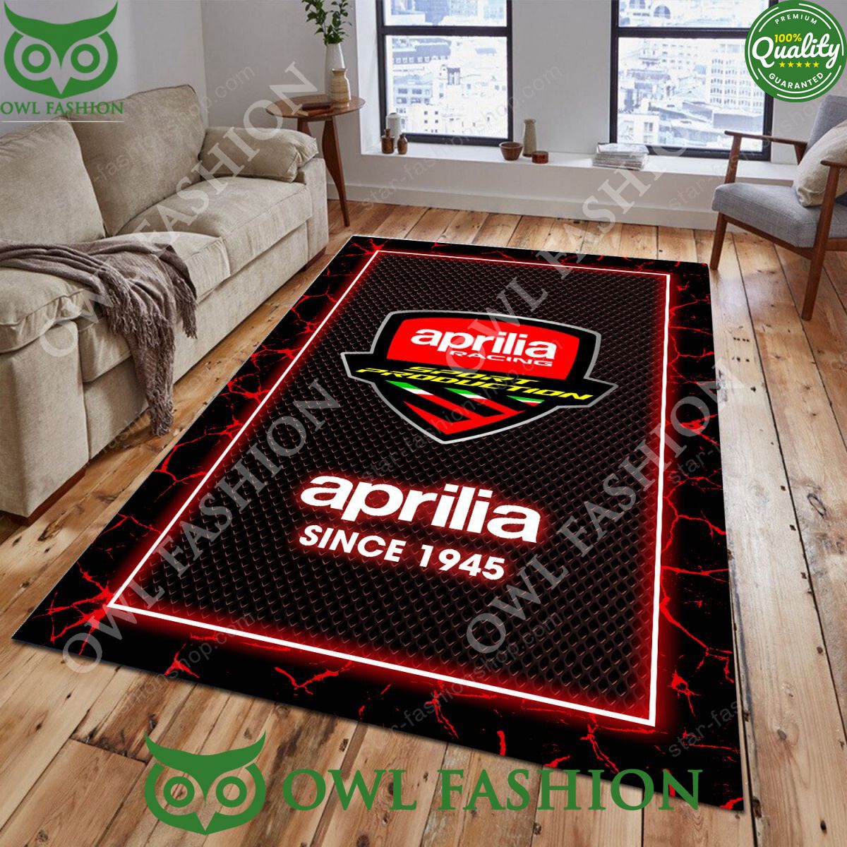 Aprilia Lighting Pattern Limited Motorcycle Rug - Adult & Kids T-Shirts, Sweatshirts & Hoodies apparel design preview 1