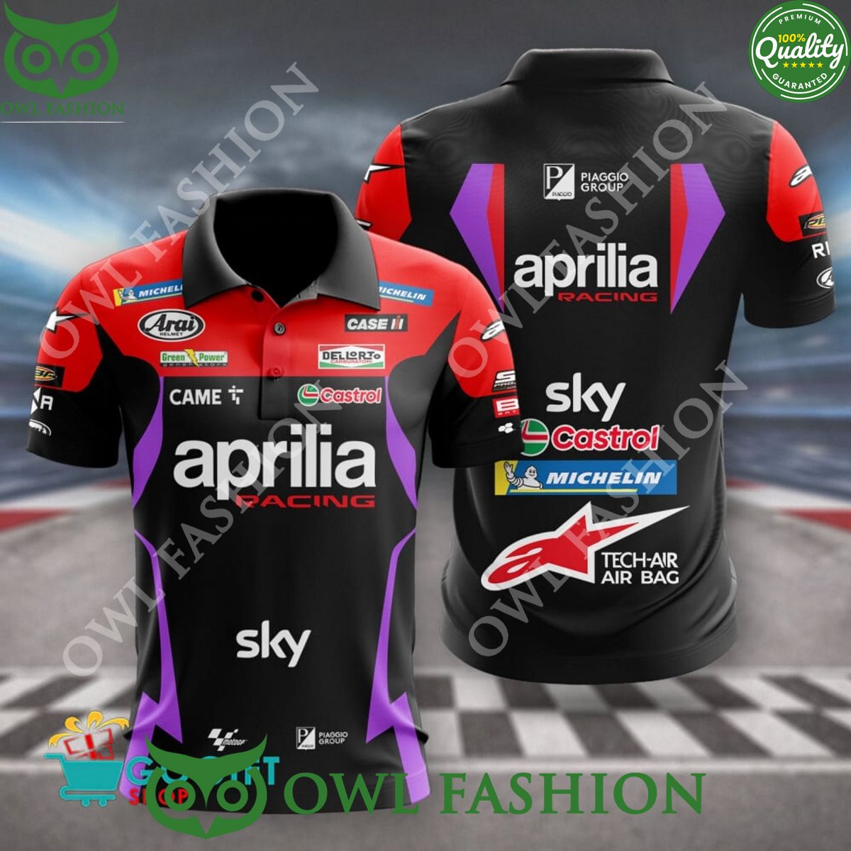 Aprilia Racing 2024 motorsport polo collection - Adult & Kids T-Shirts, Sweatshirts & Hoodies apparel design preview 1